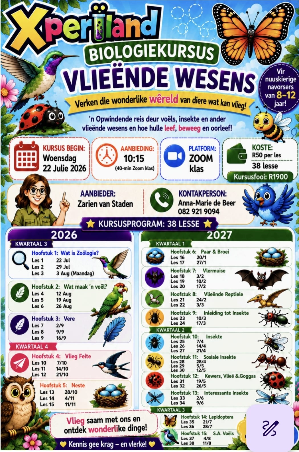 Xperiland Biologiekursus: Vlieënde Wesens